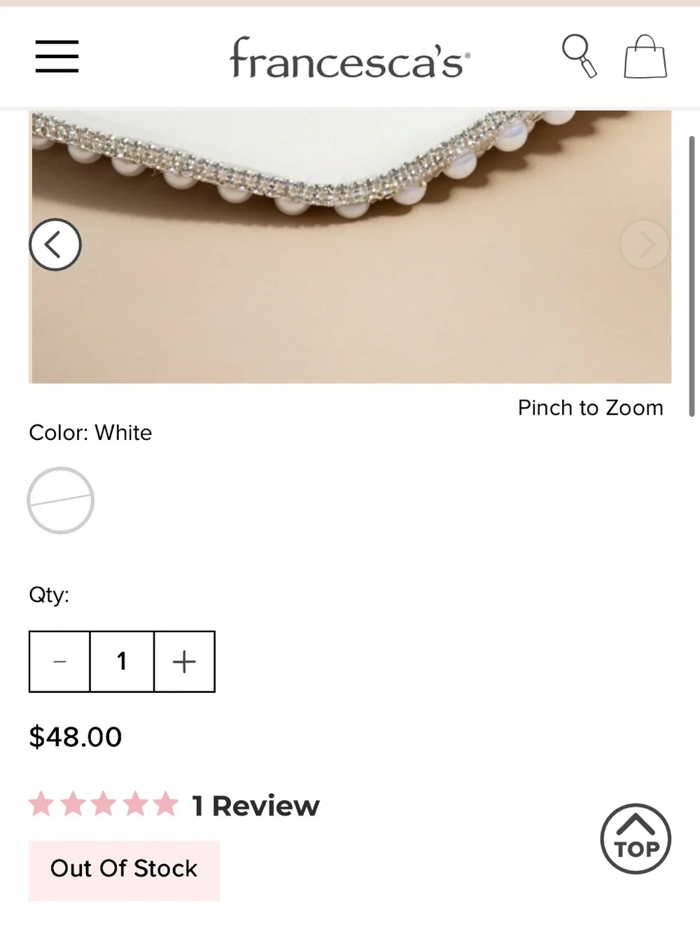 Francesca’s Denise Pearl Embellished Cowboy Hat